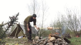 SOLO RIVER BANK HAMMOCK CAMP AND SPIT ROAST DUCK [upl. by Hotchkiss]