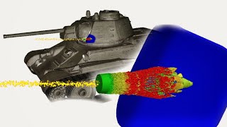 105mm Howitzer shell vs T34  Armor Penetration Simulation [upl. by Weisbrodt837]