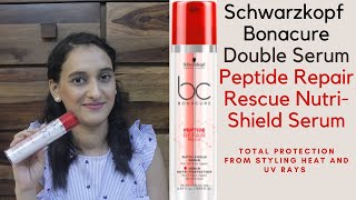 Schwarzkopf Bonacure Double Serum Peptide Repair Rescue NutriShield Serum Review [upl. by Sadiras]