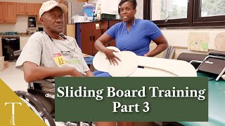 How to perform a safe sliding board Beasy transfer Part 3 [upl. by Eudoxia]