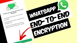 End to End Encryption Backup in WhatsApp WhatsApp Encrypted Backups On Kaise kare [upl. by Hatcher]