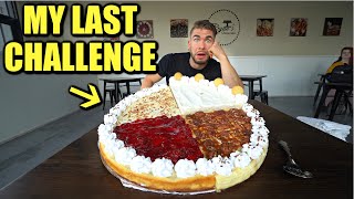 I AM RETIRING AFTER THIS CHALLENGE DESTROYED ME Worlds Biggest Cheesecake Challenge [upl. by Cyb]