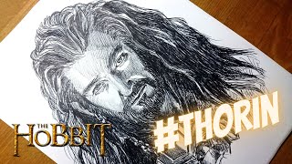 The Hobbit is Thorin in Portrait Draw ballpoint sketch [upl. by Amol]