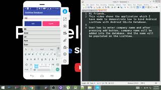 Android ListView from SQLite DatabaseDownload Source code [upl. by Bryner164]