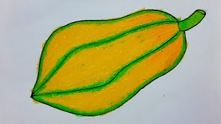 papaya drawing colour papaya drawing easy  papaya drawing step by step [upl. by Erdnassak]