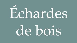 How to Pronounce Échardes de bois Wood splinters Correctly in French [upl. by Syst]