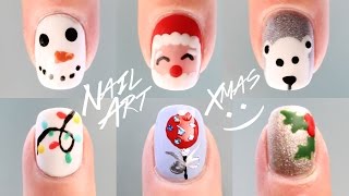 6 IDEAS PARA DECORAR TUS UÑAS EN NAVIDAD  SIN HERRAMIENTAS Y EN MENOS DE 5 MINUTOS [upl. by Mchugh]