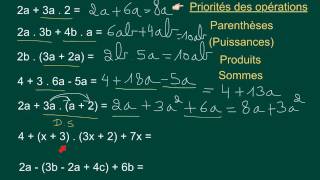 Introduction au calcul littéral 6 Priorités des opérations [upl. by Semreh]