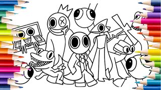 Rainbow friends 2  coloring pages  how to draw  NCS music  drawing with me [upl. by Esirahc422]