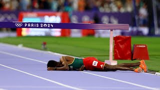 Lamecha Girma unconscious injury after fall on Mens 3000m Steeplechase Final Olympic Paris 2024 [upl. by Nednyl]