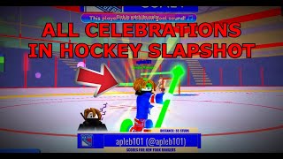 ALL CELEBRATION PACKS IN HOCKEY SLAPSHOT  ROBLOX [upl. by Macilroy]