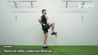 Flexión de rodilla y cadera con KB en pie [upl. by Devlin]