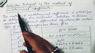 Method of undetermined coefficients [upl. by Sturrock]