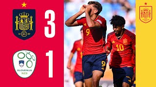 RESUMEN  España 31 Eslovenia  Campeonato de Europa Sub17  Fase de grupos  🔴 SEFUTBOL [upl. by Onitnevuj]