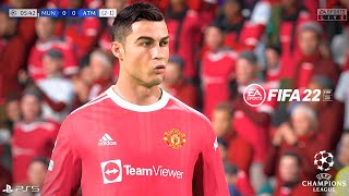 FIFA 22  Atletico Madrid vs Man United  Champions League 2122 Round Of 16  PS5 Gameplay  4K [upl. by Wilow533]