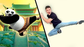 Trying Kung Fu Panda stunts in REAL LIFE [upl. by Nnaik762]