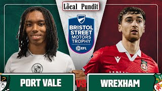 Port Vale v Wrexham  LIVE WATCH ALONG  Bristol Street Motors Trophy  Group Match [upl. by Shepperd]