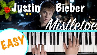 How to play MISTLETOE  Justin Bieber Piano Tutorial EASY for Beginners [upl. by Tiff]