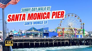 Experience The Santa Monica Pier Sunny Day Walk 4K FULL HD SEP 2024 [upl. by Saibot]