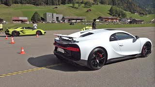 Bugatti Chiron Sport vs Lamborghini Aventador SVJ Roadster [upl. by Atwater778]