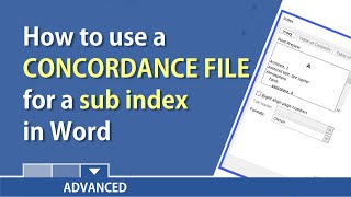 Word Create a subindex using a concordance file in MS Word by Chris Menard [upl. by Hanway405]