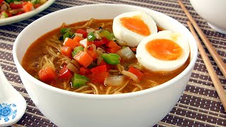 Receta de Ramen Casero 🍜 Sopa Oriental con Verduras ✅ [upl. by Calvinna175]