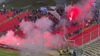 Arrivo dei pescaresi nel Derby dellAdriatico 17122023  Serie C [upl. by Ydasahc]