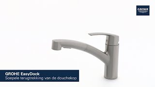 GROHE Start keukenmengkraan lage uitloop in SuperSteel  met uittrekbare handdouche [upl. by Makell]