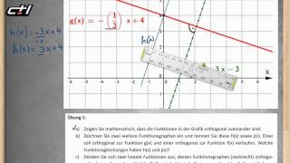 Orthogonale Geraden  Lineare Funktionen ★ Übungsaufgabe 1 [upl. by Nohsid]