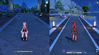 Yae Miko vs Yinlin Gameplay Comparison [upl. by Rednav]