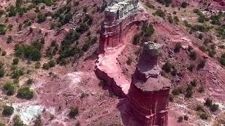 Palo Duro Canyon Lighthouse Aerial Drone Footage [upl. by Yesac]