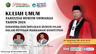 Kuliah Umum Fakultas Hukum UNWAHAS 2024 [upl. by Erialc546]