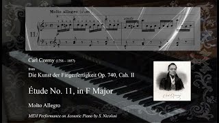 Carl Czerny Étude Op740 No11 in F Major from Die Kunst der Fingerfertigkeit Cah II [upl. by Bucella]