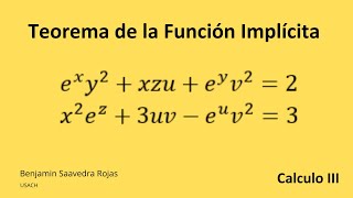 Ejercicio 1 Teorema función Implícita Cálculo 3 [upl. by Shear]