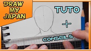 LES BASES POUR DESSINER UN VISAGE DE FACE TUTO MANGA 1 [upl. by Norre881]