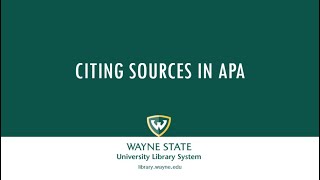 Citing Sources in APA Format [upl. by Rodrique]