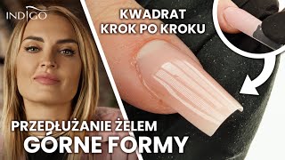 GÓRNE FORMY do paznokci Przedłużanie żelem w kształcie kwadrat DUAL FORMY jak zrobić Indigo Nails [upl. by Demitria]