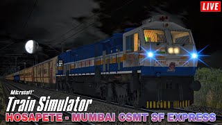 Night EMD Action 11140 Hosapete  CSMT Express • Indian Train Simulator Live • MSTS • Khandesh Route [upl. by Arfihs]