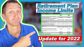 Retirement Plan Income Limits for 2022  401k 403b most 457 IRA Roth IRA [upl. by Daniyal]