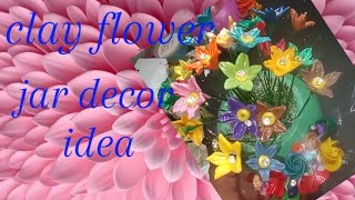 How to make polymer clay flower clay art ideaDiy flowerair dry claytutorial [upl. by Aicek]