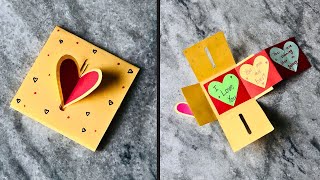 Heart Popup I Love U card DIYPaper crafts  crafts ideas diy craft [upl. by Proffitt]