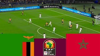 زامبيا 0 vs 2 المغرب مباشر CAF 2024  محاكاة ألعاب الفيديو PES 2021 [upl. by Oicafinob]