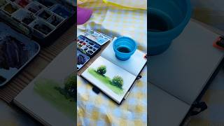 pleinair watercolour watercolor sketch pleinairpainting sketchbook watercolorlandscape [upl. by Anelis]