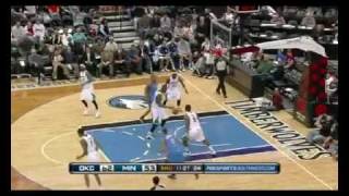 Darko Milicic vs Nenad Krstic Timberwolves vs Thunder 200910 NBA regular season [upl. by Haldan955]