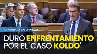 Duro enfrentamiento entre Sánchez y Feijóo en el Congreso por el caso Koldo [upl. by Vally]