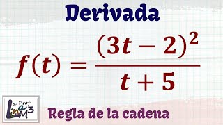 Derivada de una función racional  Regla de la cadena  La Prof Lina M3 [upl. by Enegue]