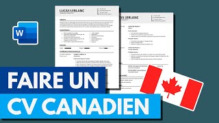 Comment Faire un CV Canadien 2024  Normes et Modèle Gratuit [upl. by Jeramey]