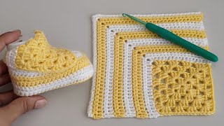 Discover the Secret Technique Behind Unique Crochet woolen Thread Baby Booties  Crochet Baby Shoes [upl. by Reta]