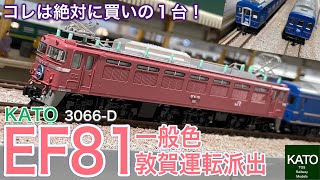 KATO 1月新商品 3066D EF81 一般色 敦賀運転派出 がやってきました。EF81初のスロットレスモーターで、相棒は24系寝台特急「日本海」もいいけど・・・。鉄道模型Nゲージ [upl. by Orrocos722]