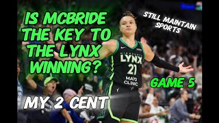 SMS l My 2 Cent l MN Lynx vs NY Liberty l Prediction G5 Playoff Final l Mcbride Key to Lynx Title [upl. by Ahsitaf965]